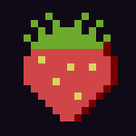 pixel art of a strawberry
